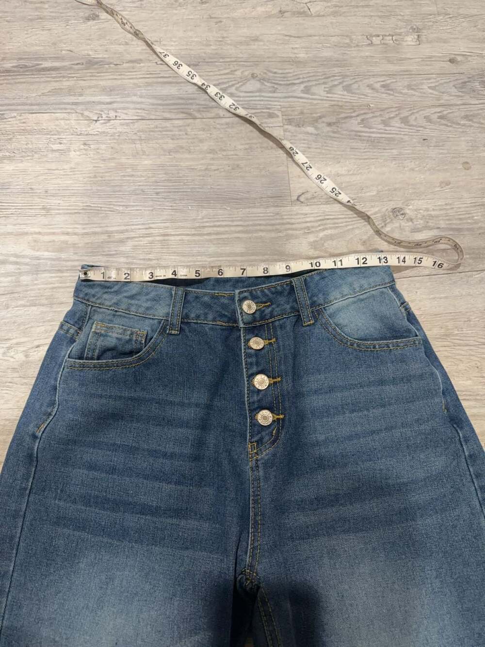 High Rise Button Fly Straight Leg Jeans - Picture 4 of 5